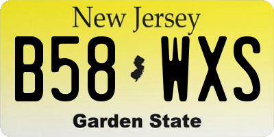 NJ license plate B58WXS