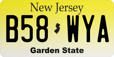 NJ license plate B58WYA