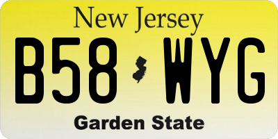NJ license plate B58WYG
