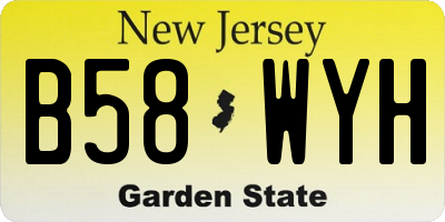 NJ license plate B58WYH