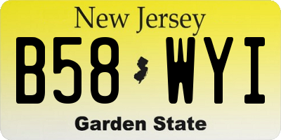 NJ license plate B58WYI