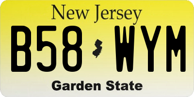 NJ license plate B58WYM