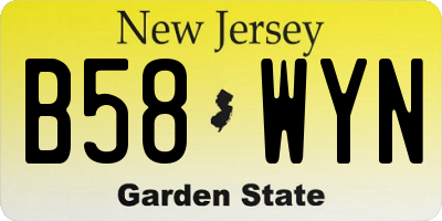 NJ license plate B58WYN