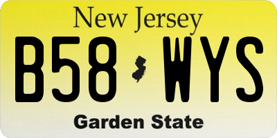 NJ license plate B58WYS