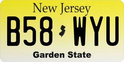 NJ license plate B58WYU