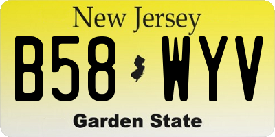 NJ license plate B58WYV