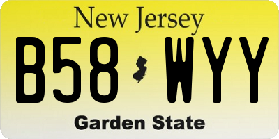 NJ license plate B58WYY