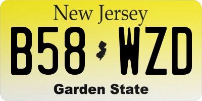 NJ license plate B58WZD