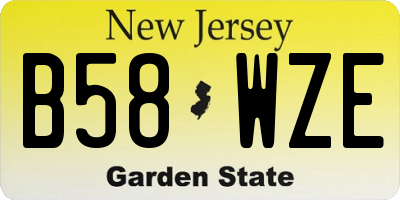 NJ license plate B58WZE