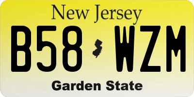 NJ license plate B58WZM