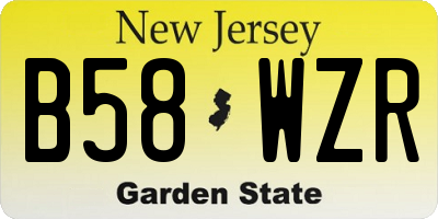 NJ license plate B58WZR