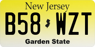 NJ license plate B58WZT