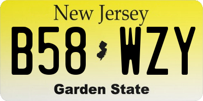 NJ license plate B58WZY