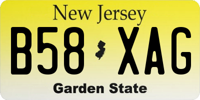 NJ license plate B58XAG