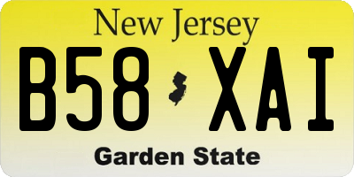 NJ license plate B58XAI