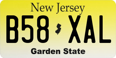 NJ license plate B58XAL