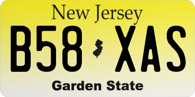 NJ license plate B58XAS