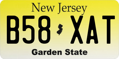 NJ license plate B58XAT