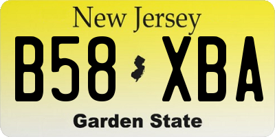NJ license plate B58XBA