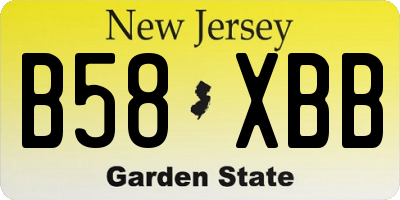 NJ license plate B58XBB