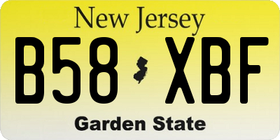 NJ license plate B58XBF