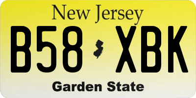 NJ license plate B58XBK