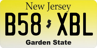NJ license plate B58XBL