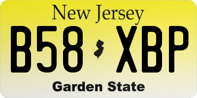 NJ license plate B58XBP