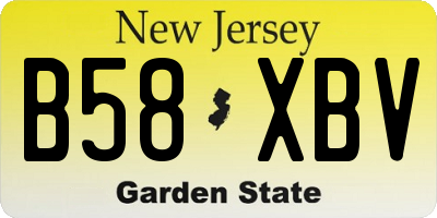 NJ license plate B58XBV