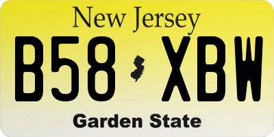 NJ license plate B58XBW