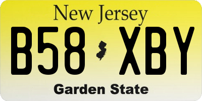 NJ license plate B58XBY