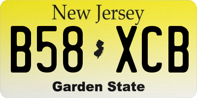 NJ license plate B58XCB