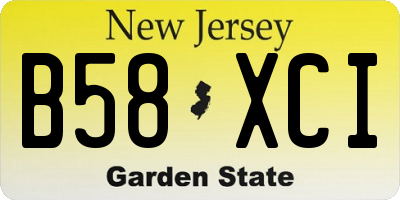 NJ license plate B58XCI