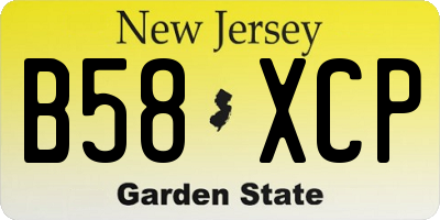 NJ license plate B58XCP