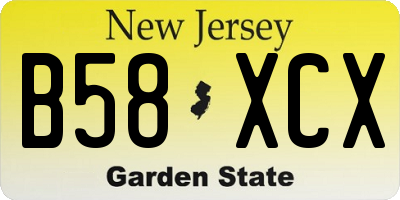 NJ license plate B58XCX