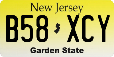 NJ license plate B58XCY