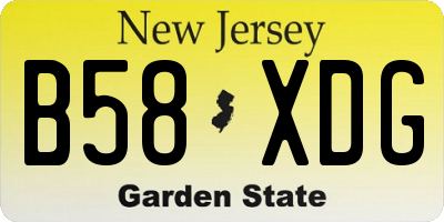 NJ license plate B58XDG