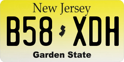 NJ license plate B58XDH