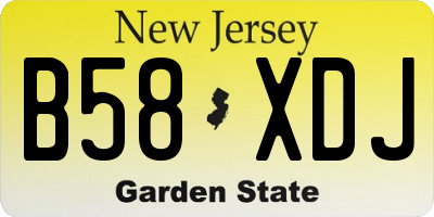 NJ license plate B58XDJ