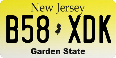 NJ license plate B58XDK