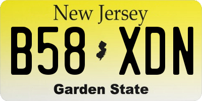 NJ license plate B58XDN