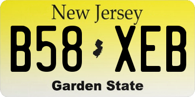 NJ license plate B58XEB