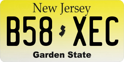 NJ license plate B58XEC