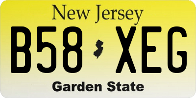 NJ license plate B58XEG