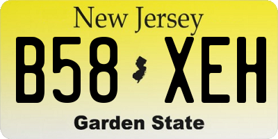 NJ license plate B58XEH
