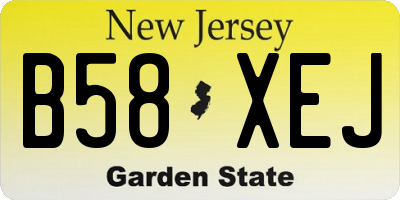 NJ license plate B58XEJ