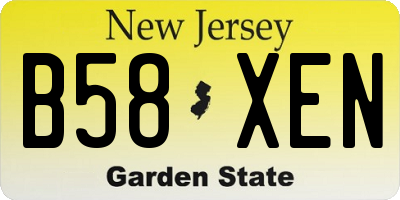 NJ license plate B58XEN