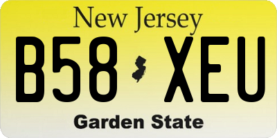 NJ license plate B58XEU