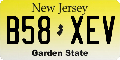 NJ license plate B58XEV
