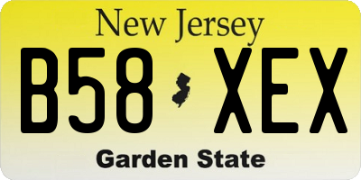 NJ license plate B58XEX